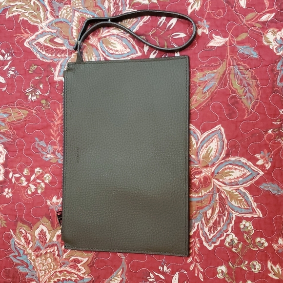 EUC- All Saints Pebbled Leather Zippered Wristlet/Pouch - Picture 3 of 7